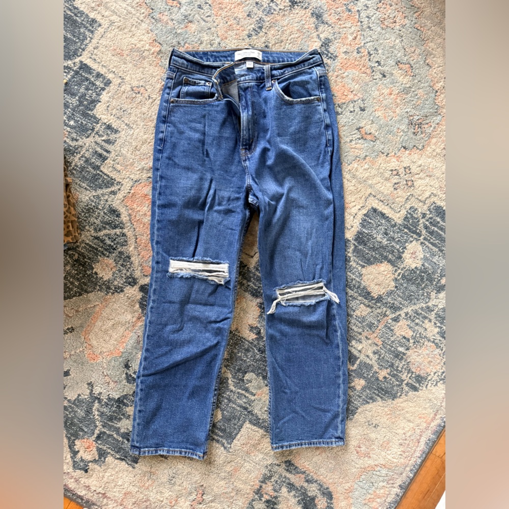 Dark Blue Distressed Skinny Jeans